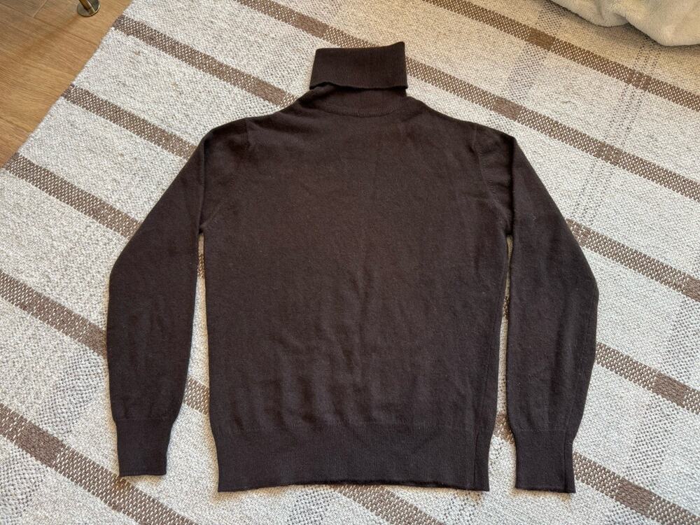 Vintage Gladstone Scotland Turtleneck Cashmere Brown Sweater XS Women’s Minimal